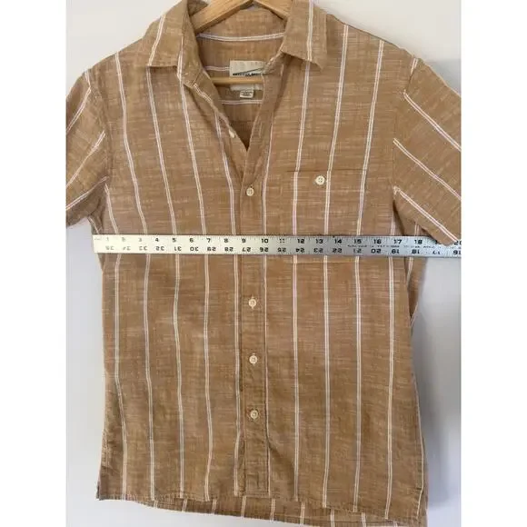 American Eagle Beige Cotton Button Down- Size XS - Picture 4 of 5
